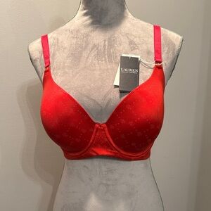 Ralph Lauren full coverage Ruby Red Bra NWT 38D